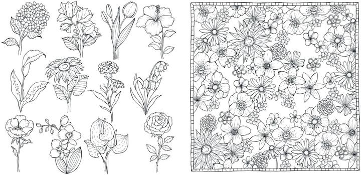 Productafbeelding Ausmalbuch - Florale Motive