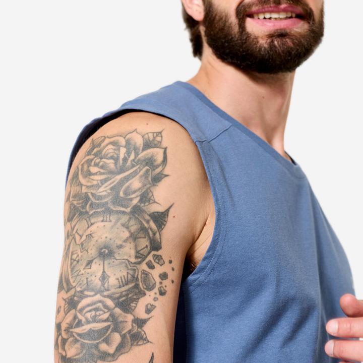 Actual product image Domyos Tank Top Herren dehnbar - kometenblau (M)