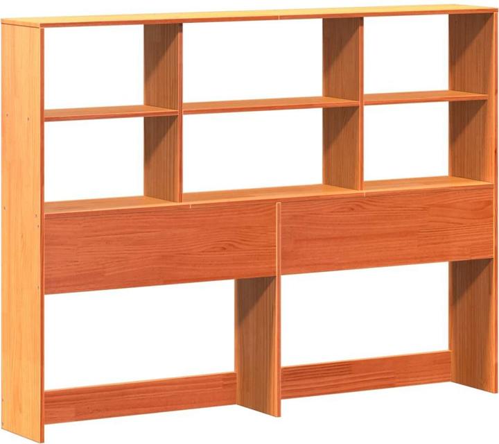 Produktbild VidaXL Massivholzbett Holzbett Bett Doppelbett mit Regal ohne Matratze 160x200cm (160 x 200 cm)