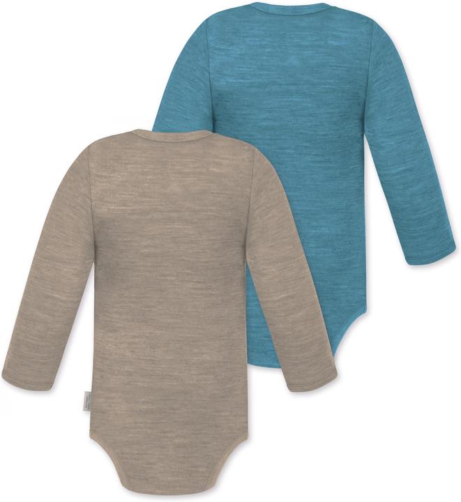 Produktbild Normani 2er Pack Baby Merino Langarmbody „Tuai" - 9401 (68)