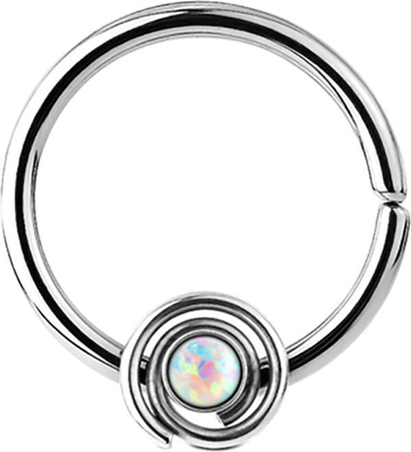 Immagine prodotto Star Piercing Anello del setto a spirale con bianco opale (Acciaio chirurgico 316L, senza ottone)