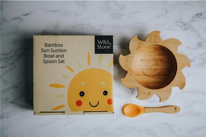 Actual product image Wild & Stone Baby Bamboo Bowl with Bamboo Silicone Spoon