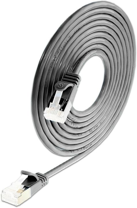 SLIM Slimpatchkabel RJ-45, Cat 6A, U/FTP, 3 m, Schwarz, 36-Pack (U/FTP, CAT6a, 3 m)