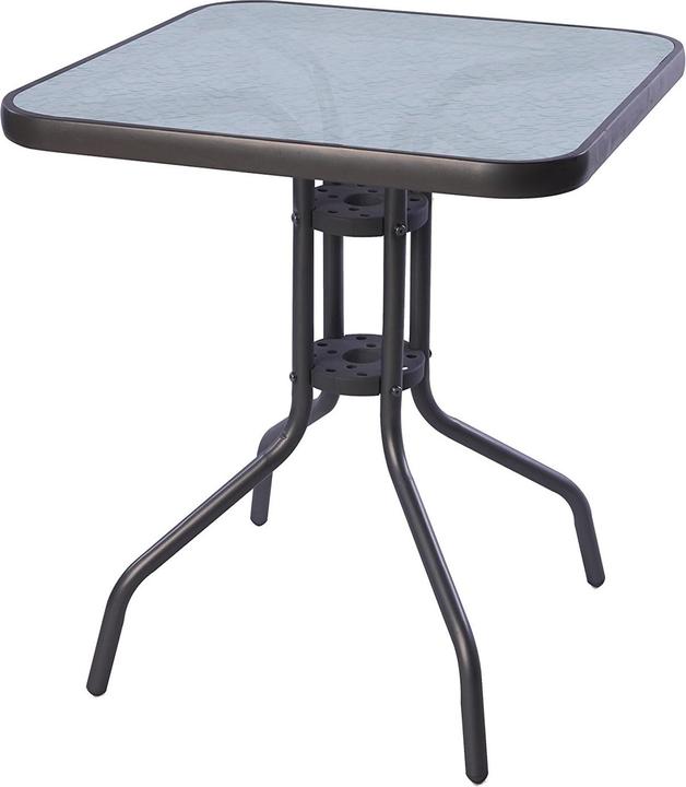 Produktbild Mojawo Bistrotisch Balkontisch Glastisch Gartentisch Tisch Eckig Glas Metall 60x60cm (60 cm)