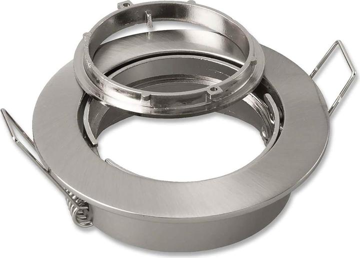 Immagine prodotto Isoled Telaio di montaggio rotondo, foro di 68 mm, alluminio nichel satinato, per faretti GU10/MR16