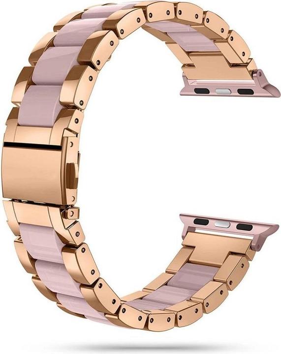 Produktbild Tech Apple 1/2/3/4/5/6 Smart Watch Armband, Goldfarbe, 38/40 mm (38 mm, 40 mm, Edelstahl)