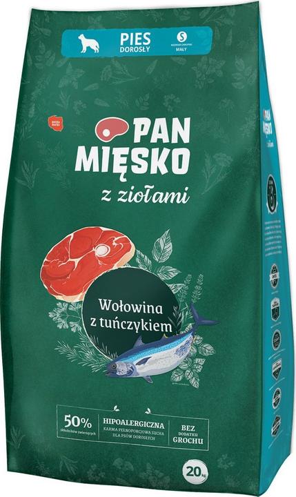 Pan Miesko Pan Mięsko Z Ziołami Wołowina z tuńczykiem (dorosły) chrupki S 20kg