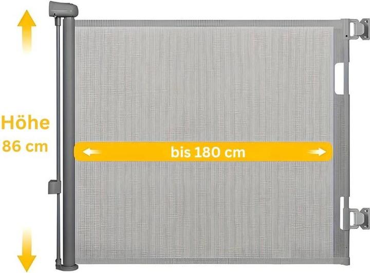 Milkii ausziehbares Türschutzgitter / Treppenschutzgitter, bis 180 cm - grau