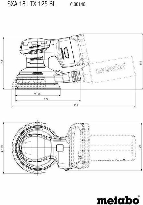 Produktbild Metabo SXA 18 LTX 125 BL (Exzenterschleifer, 18 W)