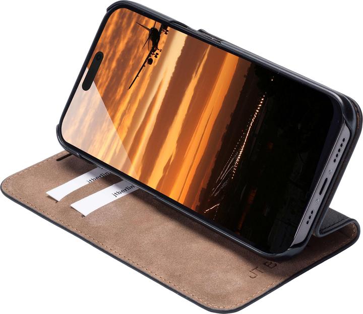 Produktbild JT Berlin Echtleder BookCase Tegel (Apple iPhone 16 Pro Max)