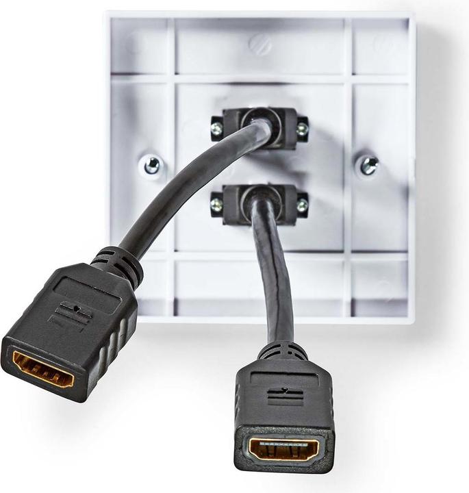 Image du produit Nedis Prise murale HDMI™ | 2x HDMI™ femelle | 4K@60Hz | HDMI™ femelle | Noir | 18 Gbps | Plaqué or | Um (0.09 m, HDMI)