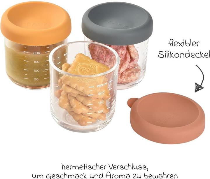 Actual product image Beaba Glass portions 6 pcs. 250ml (Sun mix)