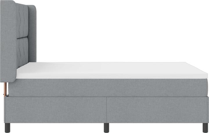 Actual product image VidaXL LED box spring bed with mattress light grey 160x200 cm fabric (160 x 200 cm, Spring core)