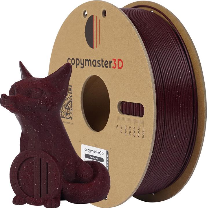 Immagine prodotto Copymaster3D PLA Glitter Filament for 3D Printer, 1.75 mm, sparkling red (PLA, 1.75 mm, Rosso)