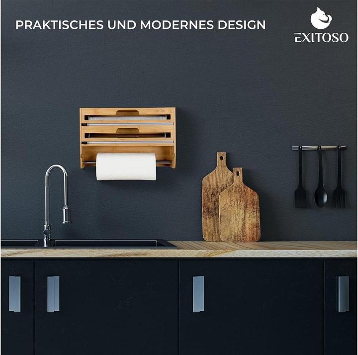 Produktbild Exitoso 3 in 1 Küchenrollenhalter Braun