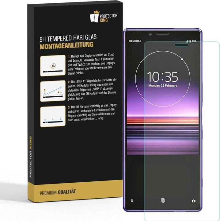 Actual product image Protectorking 3x real tempered 9H armoured glass 3D CLEAR (3 Piece, Sony Xperia 1)