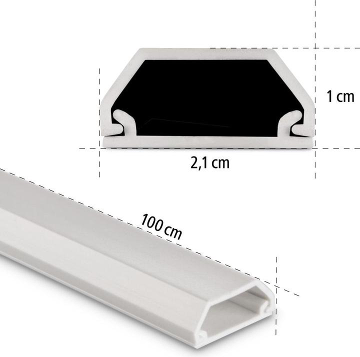 Produktbild Hama PVC-Kabelkanal, eckig (Kabelkanal, 100 cm)