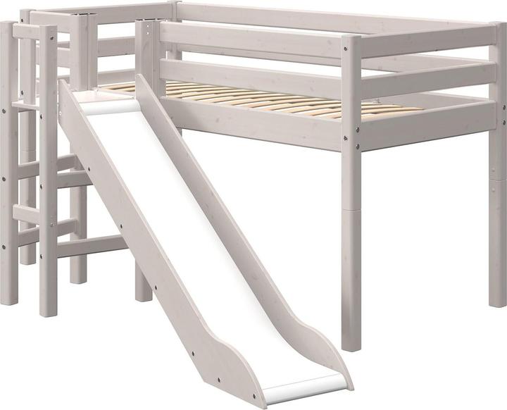 Produktbild Flexa Halbhohes Bett Classic mit Rutsche und Plattform (90 x 200 cm)