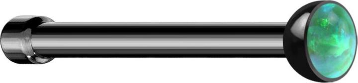 Star Piercing Nasenstecker gerade schwarz mit Opal grün (Chirurgenstahl 316L, ohne Messing)