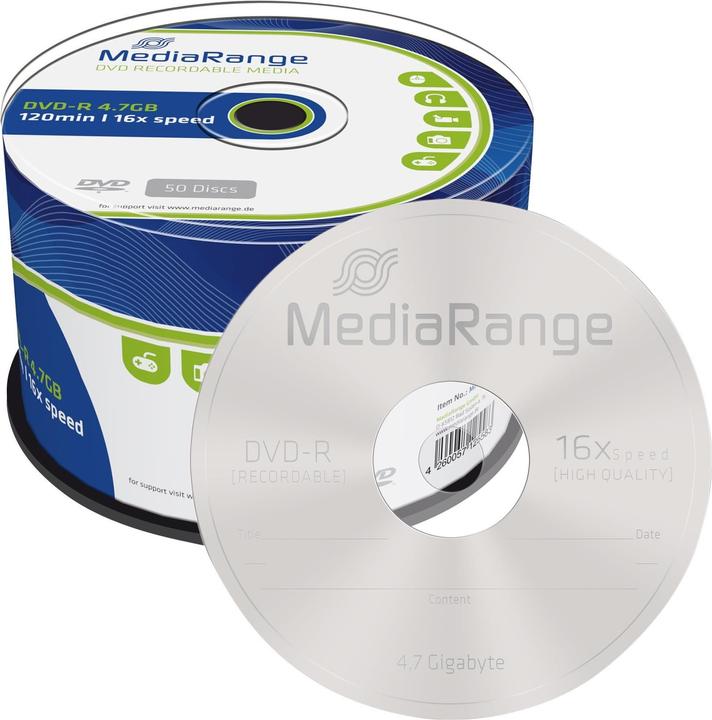 Produktbild MediaRange DVD-R 4.7GB, 50er Spindel (50 x)