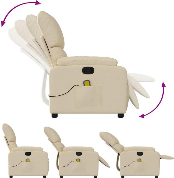 Immagine prodotto VidaXL Poltrona massaggiante in tessuto color crema,Colore: Crema,Materiale: Tessuto (100