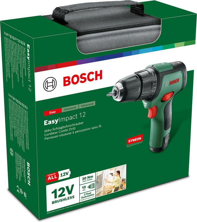 Productafbeelding Bosch Home & Garden 12V accu klopboormachine met twee snelheden EasyImpact 12 (Oplaadbare batterij)