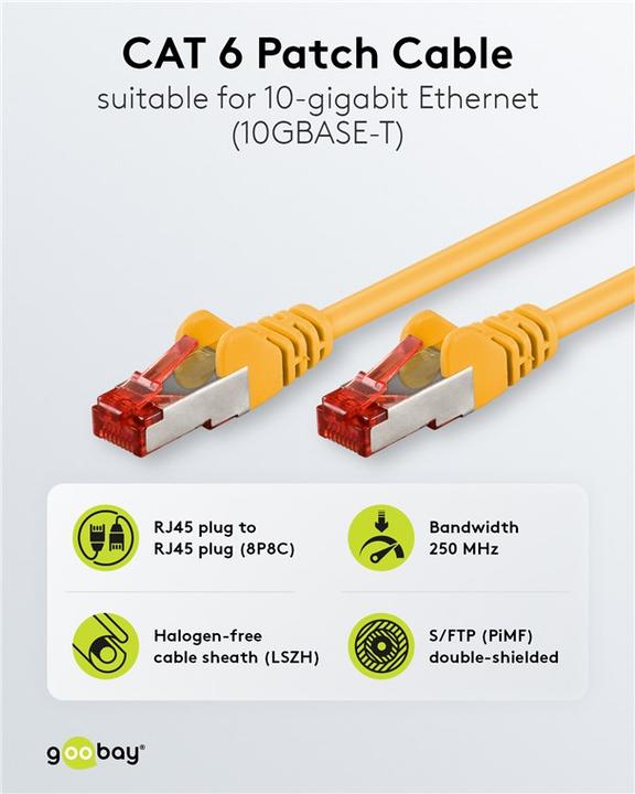 Actual product image Goobay Network cable (S/STP, CAT6, 3 m)