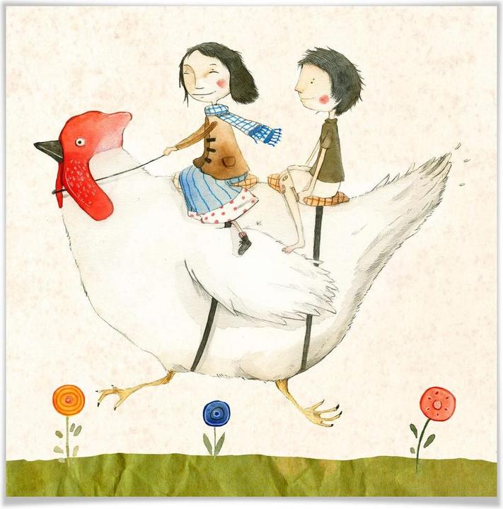 Actual product image Trenddeko Loske - chicken trip (70 x 70 cm)