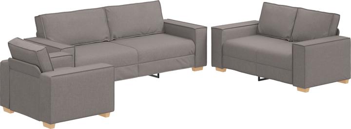 Produktbild VidaXL 3-teiliges Sofaset mit Kissen aus taupefarbenem Stoff (Ecksofa)