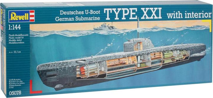 Actual product image Revell Submarine type XXI with interior