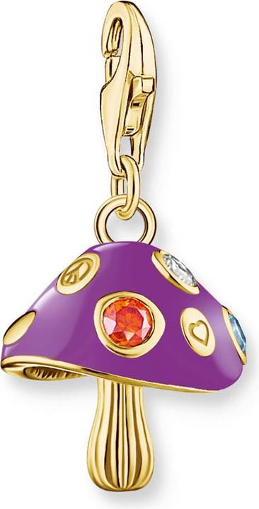Thomas Sabo Charm-Anhänger bunter Pilz vergoldet (Emaille, Silber 925)