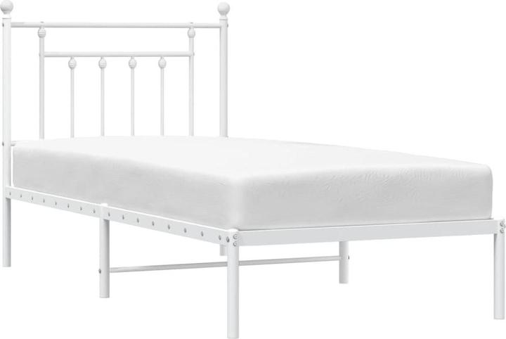 Produktbild VidaXL Bettgestell mit Kopf- und Fussteil Metall Weiss 100x190 (100 x 190 cm)