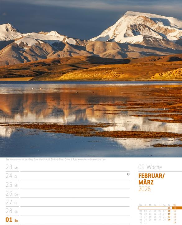 Produktbild Planet Erde - Landschaften der Welt - Wochenplaner Kalender 2026 (25 x 33 cm, Harter Einband, Deutsch)