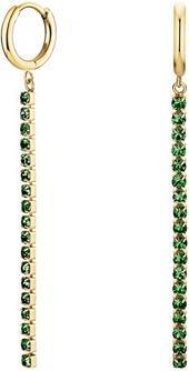 Rosefield - Charming gold-plated earrings with green crystals Tennis JETEG-J920