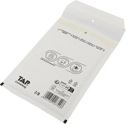 Produktbild Transpak Luftpolsterversandtasche Innenmass 110x215mm Aussenmass 140x225mm weiss SK-Verschlus LxBmm (200 x)