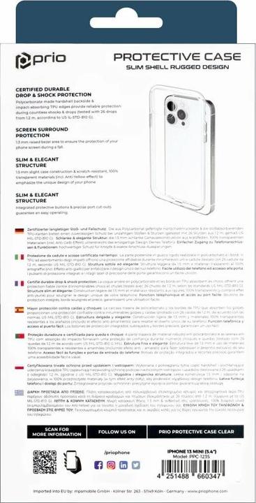 Actual product image prio Protective Case for iPhone 13 mini clear (Apple iPhone 13 mini)