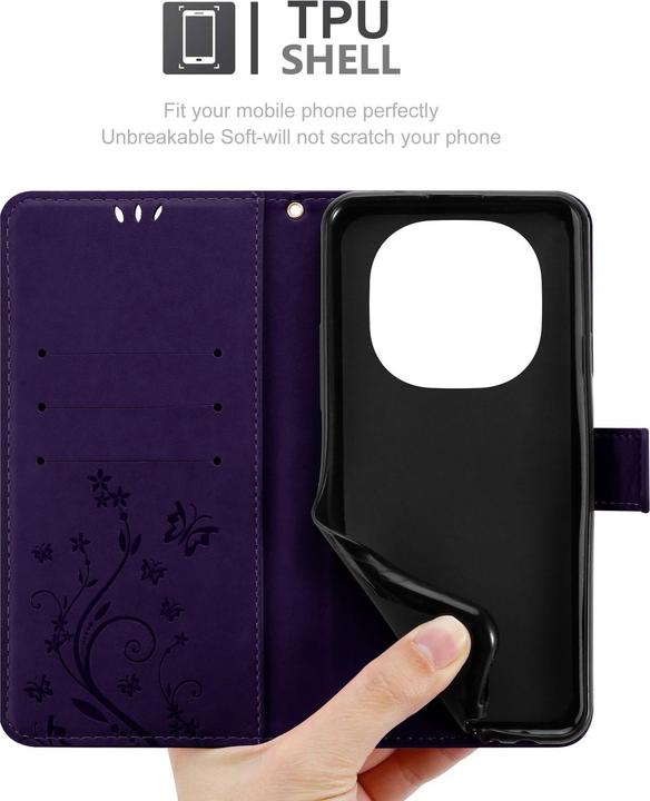 Produktbild Cadorabo Hülle für Xiaomi RedMi Note 14 Pro Plus 5G mit Blumen Muster (Xiaomi Redmi Note 14 Pro 5G)