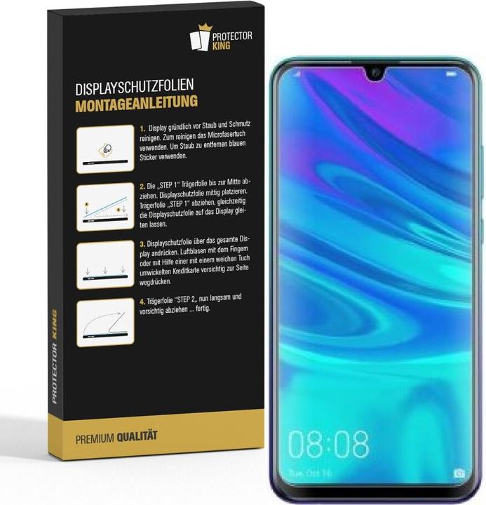 Actual product image Protectorking 2x Panzerfolie Anti-Shock HD Klar (2 Piece, Huawei P Smart+ (2019))