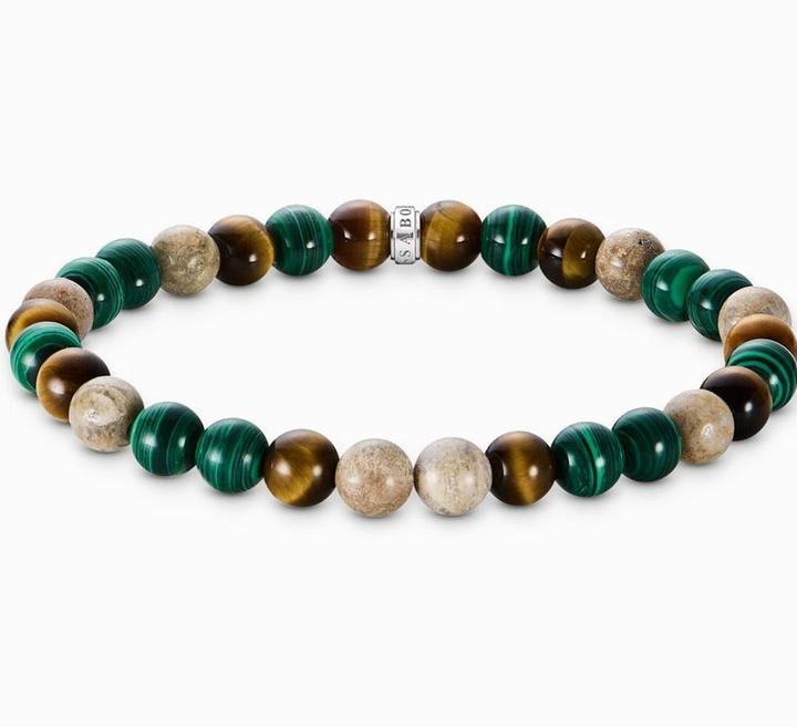 Immagine prodotto Thomas Sabo Bead Armband in Erd und Grüntönen (19 cm, Argento 925)