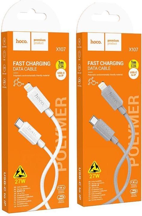 Actual product image Hoco Cable cable Type C to Lightning PD 27W X107 1 m gray (1 m, USB 3.0)