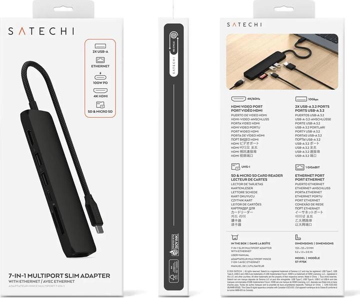 Immagine prodotto Satechi Slim 7 (USB-C, 7 Porti)