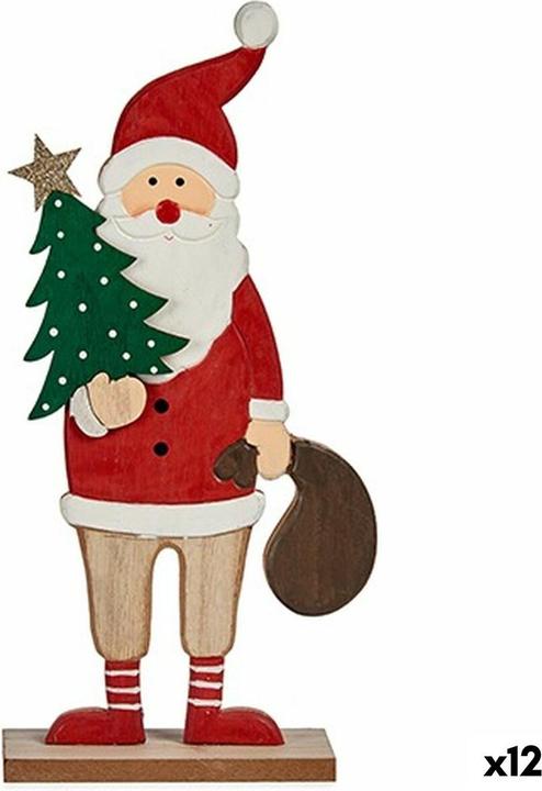 Produktbild Krist+ Deko-Figur Weihnachtsmann Weiss Braun Rot grün Holz 5 x 30 x 15 cm (12 Stück)
