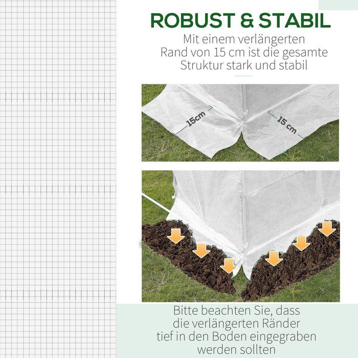 Produktbild Swisshandel24 Ersatzfolie 600x300x200 cm mit Fronttür, 12 Fenster reissfest Gewächshausfolie, Weiss