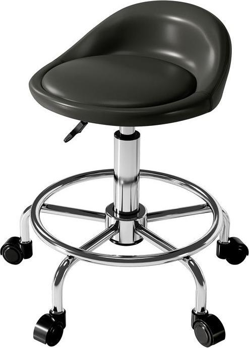 Produktbild Swisshandel24 Rollhocker höhenverstellbar mit Rückenlehne Drehhocker 59-75 cm Arbeitshocker