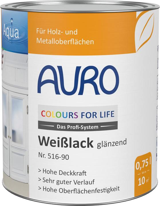 Produktbild AURO Lack glanz 516-90 (Weiss, 0.75 l)