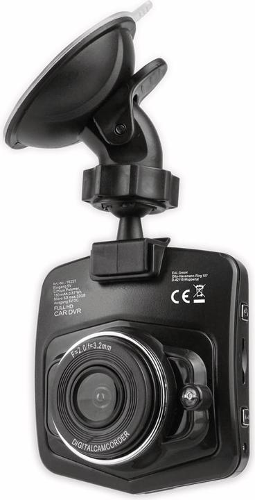 Image du produit Eufab Caméra de tableau de bord automobile (Vision nocturne, Batterie, Accéléromètre, Récepteur GPS, Bluetooth, Microphone intégré, WiFi, Écran intégré, Full HD)