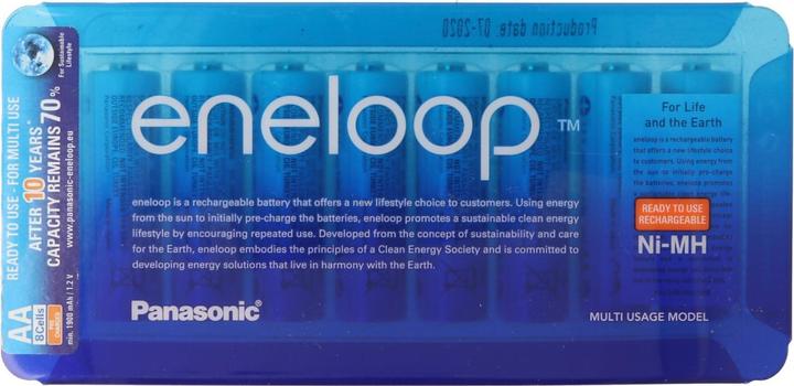 Actual product image Panasonic Rechargeable battery Mignon/AA HR-3UTGA, pack of 8 + battery box (8 pcs., AA, 1900 mAh)