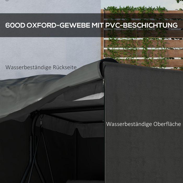 Produktbild Swisshandel24 Abdeckung für Hollywoodschaukel, 420D Oxford, 177x114x152cm Dunkelgrau