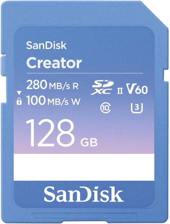 Actual product image SanDisk Creator UHS-II V60 (128 GB, SDXC, U3, UHS-II)