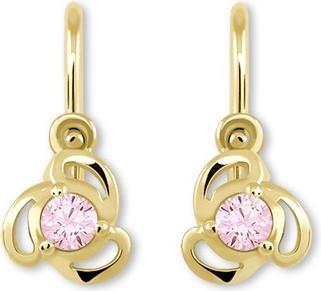 Brilio ChildrenÂ's gold earrings with pink crystal 236 001 00950